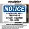 Signmission Controlled Area Training Or Escort Required OSHA Notice Sign, Vinyl Decal, 10in W x 7in L, 2PK OS-2PACK-NS-D-710-L-10826 - alternate 3